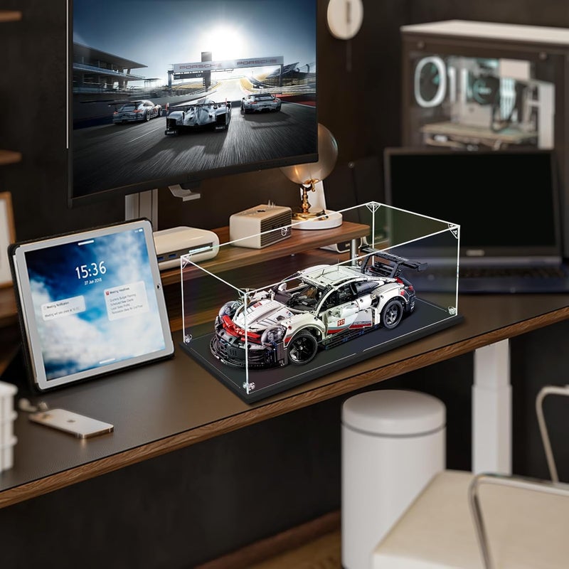 dofopo 3MM Acrylic Display Case Dustproof Clear Display Box for 1:8 Scale Lego 42143 /42115/ 42056/42171/42096 Thickened Acrylic Box Showcase(24.41x11.81x7.87inch, 1:8) - Image 3